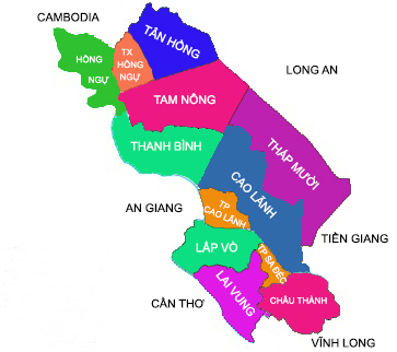 Bản đồ Đồng Tháp (nguồn internet)